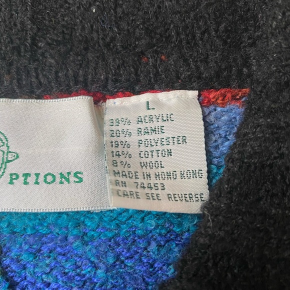 Vintage Thrifted Rainbow Patchwork Button-Up Cardigan - Picture 7 of 15